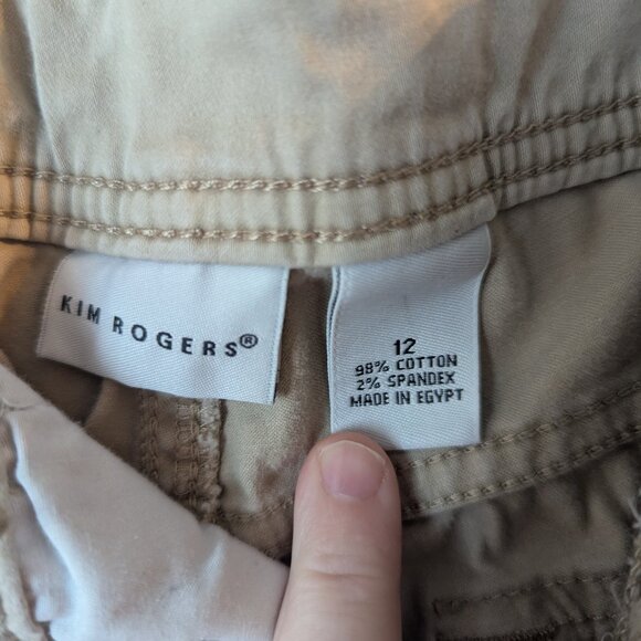 Kim Rodgers wide leg khaki pants -12 - Picture 3 of 5